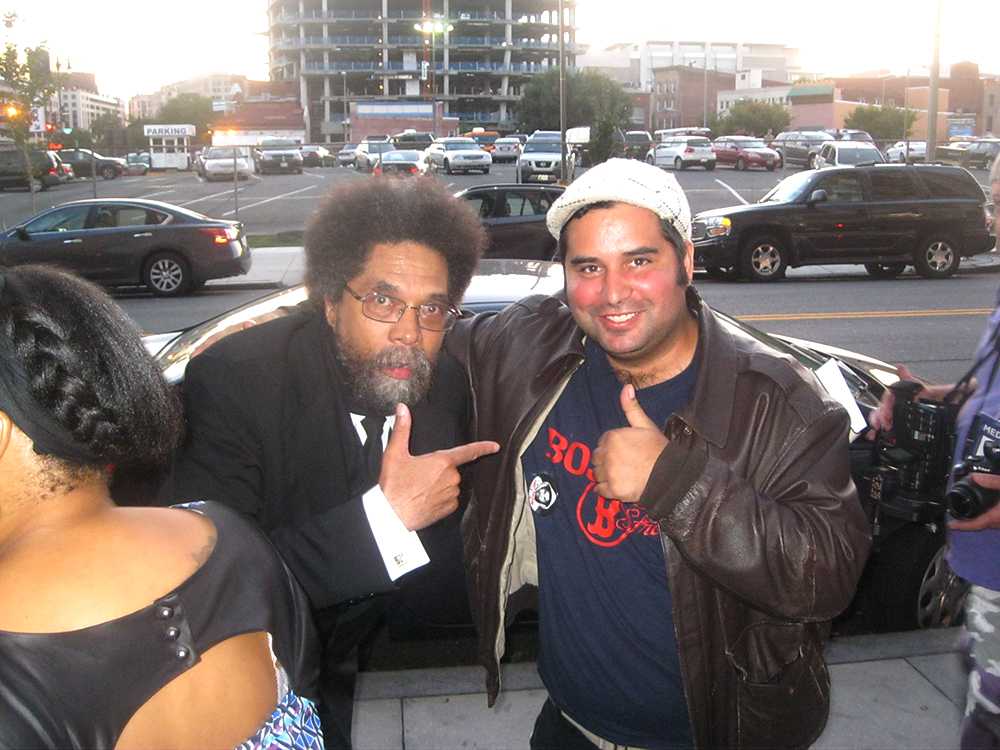 Alex Suarez and Dr. Cornel West outside a Washington, D.C. cafe. 
