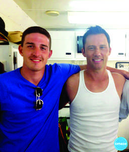 Patrick finally got to live his dream of hanging with the cast on set of Burn Notice, performing a walk-on role.