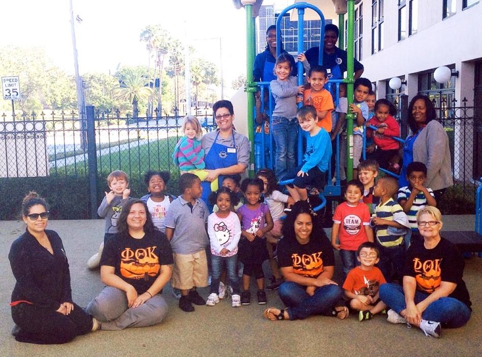PTK members with the children and staff of the HCC Ybor Child Development Center.