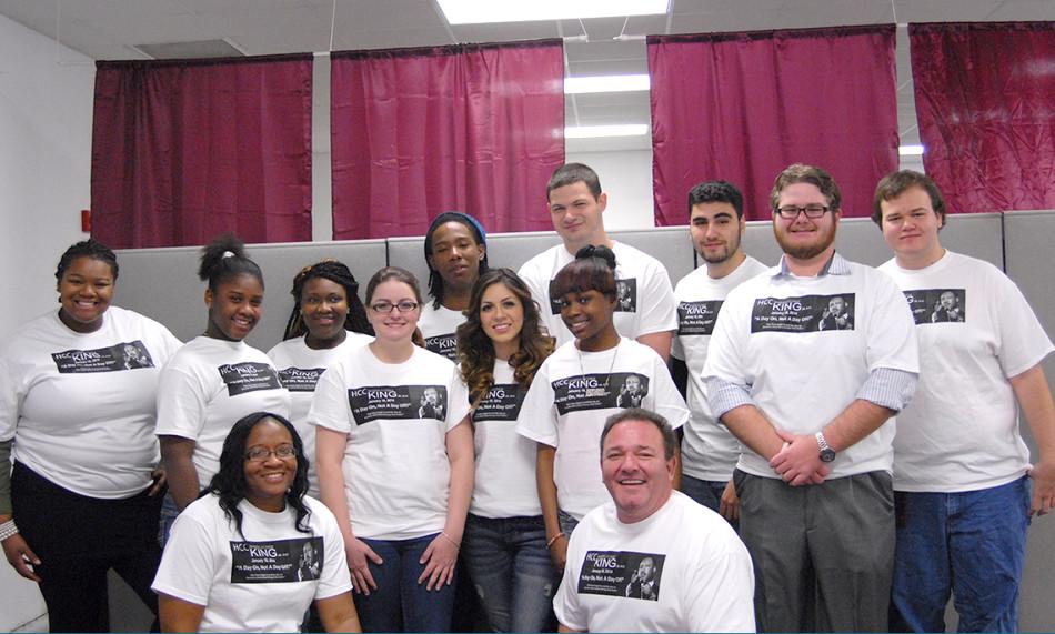 Youth Leadership Mentoring and Hawk Media Club during day of service at the Chloe Coney Center.