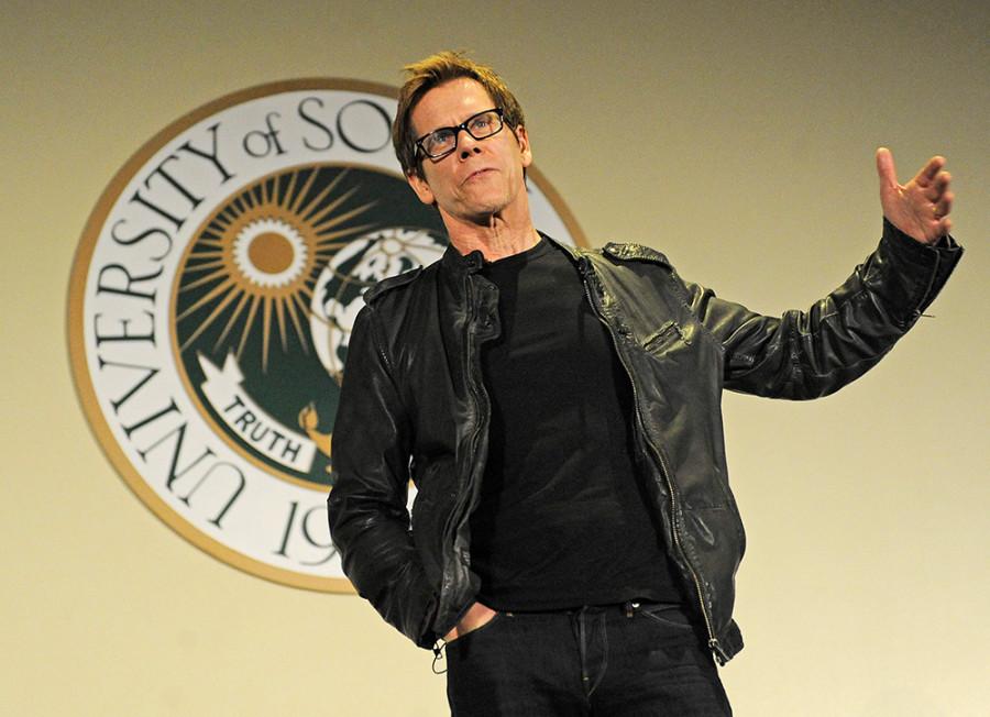 Actor Kevin Bacon speaks at the University of South Florida as part of the University Lecture Series in Tampa. 