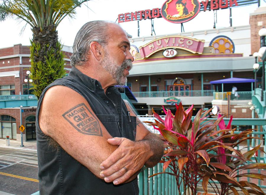 Sam Childers, the Machine Gun Preacher, mingles with fans and the media. Childers was in attendance for the Gasparilla Film Festival.