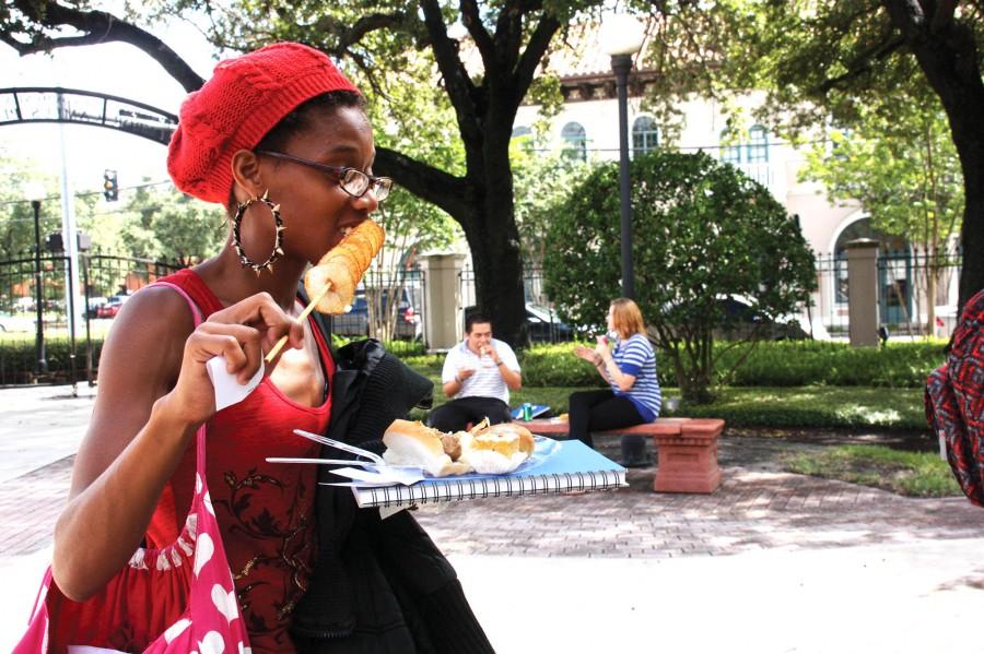 Students enjoy german inspired food.