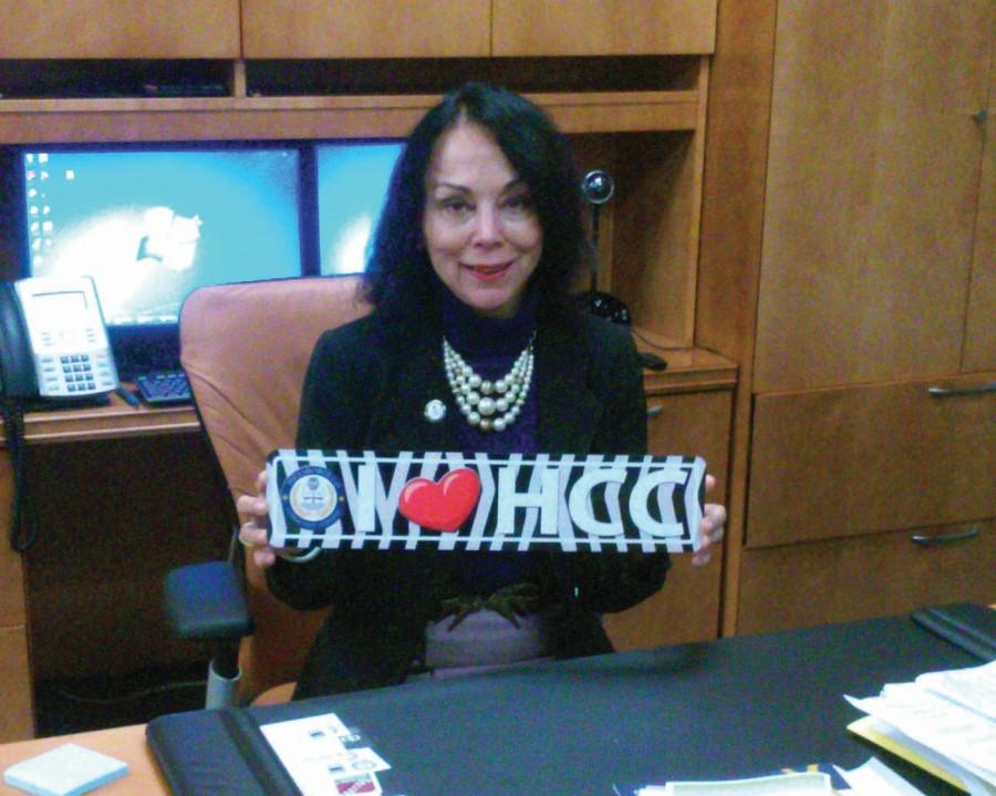 Dr. Sorenson shows off her HCC pride. She brings a wealth of experience to her position.