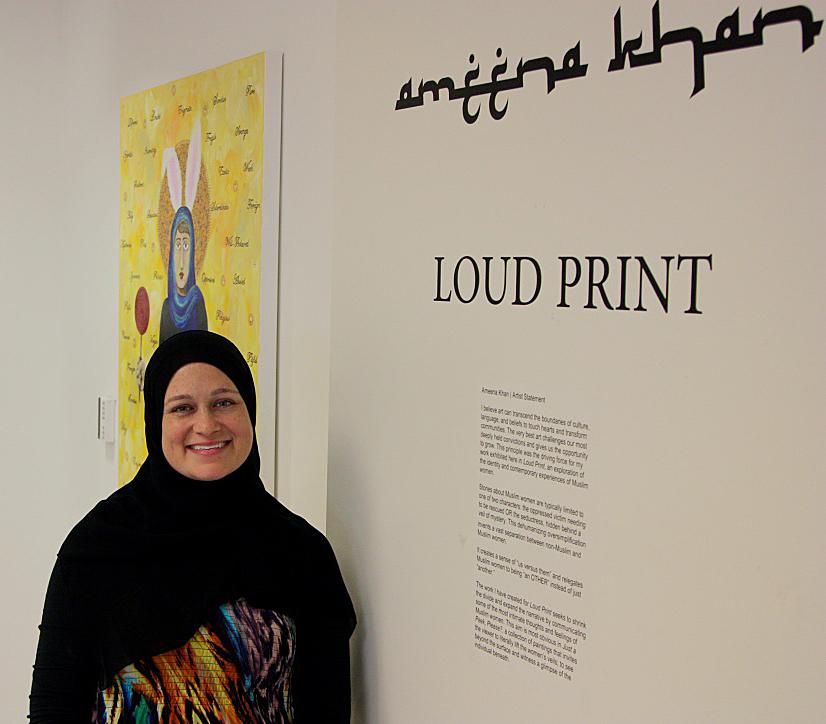 Ameena Khan’s work displays how Muslim women feel in
America.