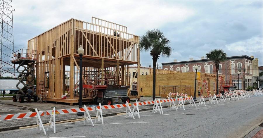 Construction is underway for a fake Ybor City in Georgia.  Photo courtesy of TBO.com