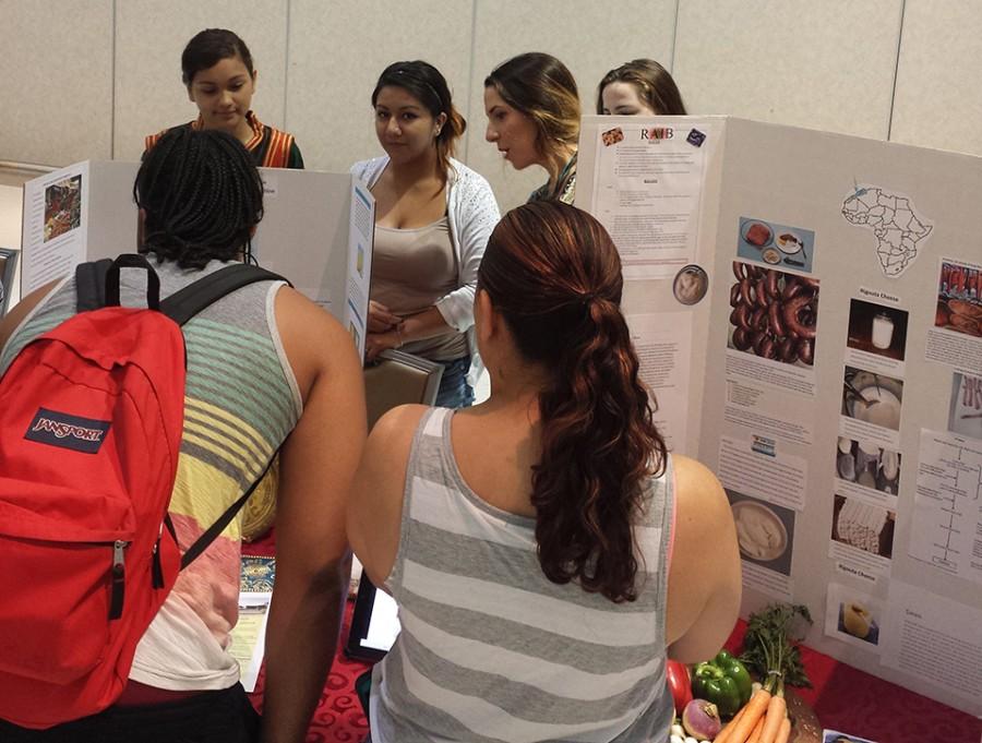 Students from a MCB class present a poster about Moroccan fermented foods.