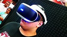 HCC student Jason Kruse explored the virtual reality of Playstation VR.