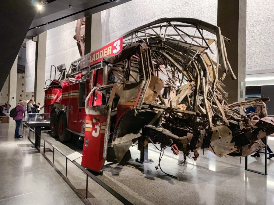 Ladder Truck 3 sits right between the base of the Twin Towers. It was one of the first trucks to respond to the scene.