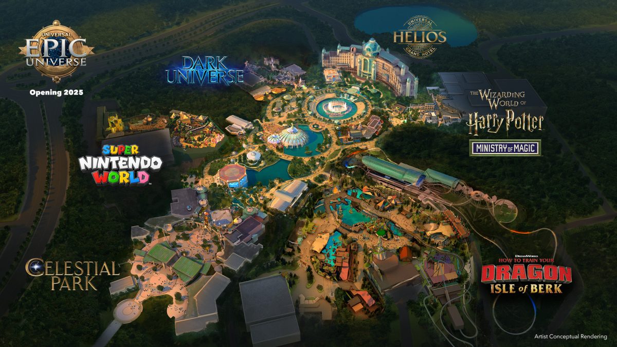 Conceptual drawings layout the all new Epic Universe.