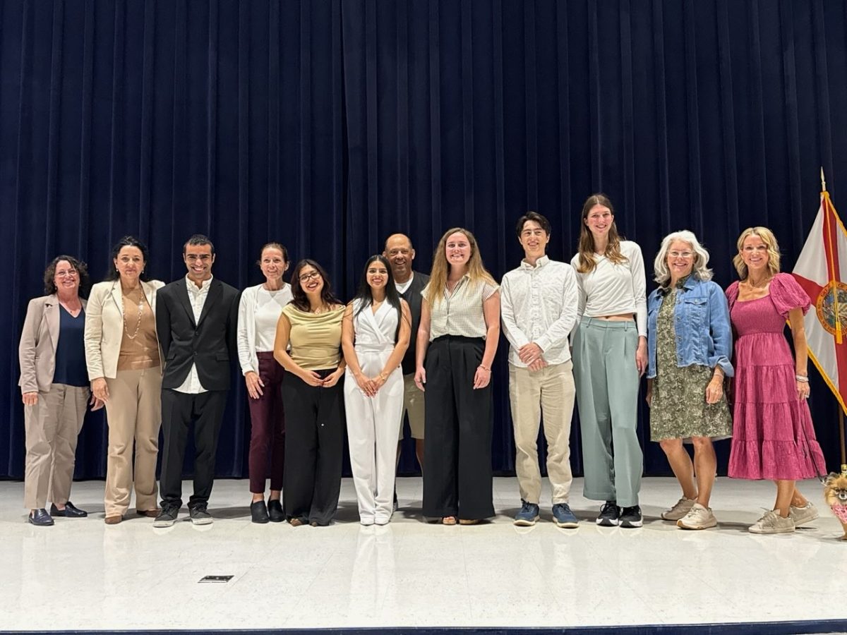 Hillsborough College speech faculty pose with the student speech participants.